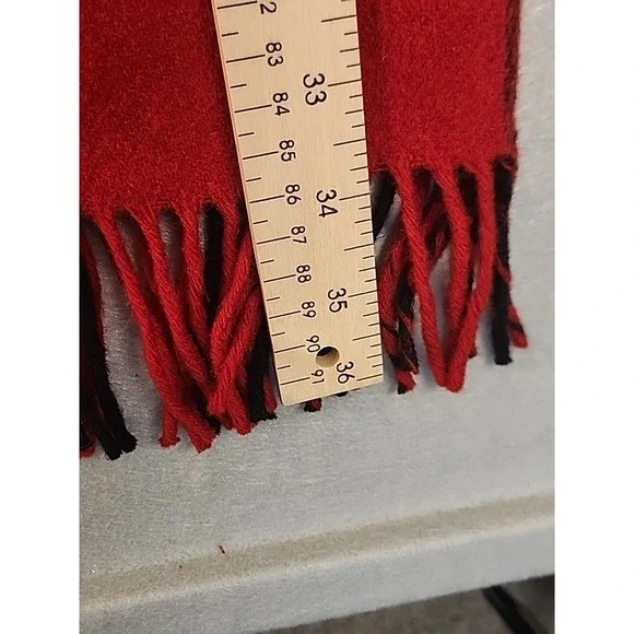 Vtg 60s 70s Woolrich long red & black plaid wool skirt w fringe, size 14 Vintage - Picture 4 of 8